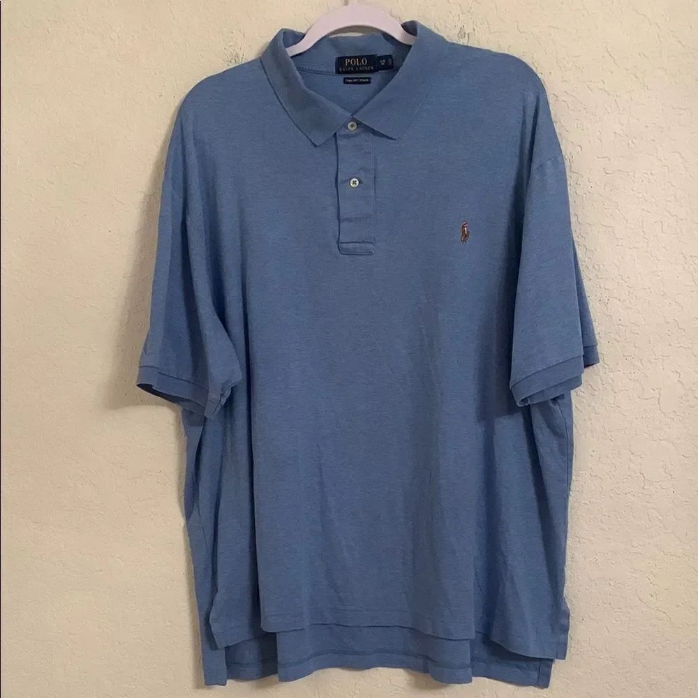 Polo Ralph Lauren Pima Soft Touch Blue Logo Pony Men’s Polo Shirt Size 2XB